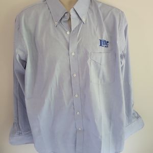 LITE BEER Embroidered PATCH Delivery Man Uniform WORK SHIRT 34/35 17 NECK